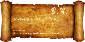 Borhegyi Miléna névjegykártya